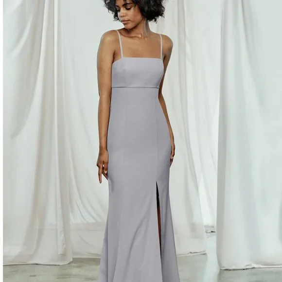 Amsale | Dresses | Amsale Bray Platinum Crepe Bridesmaid Dress | Poshmark